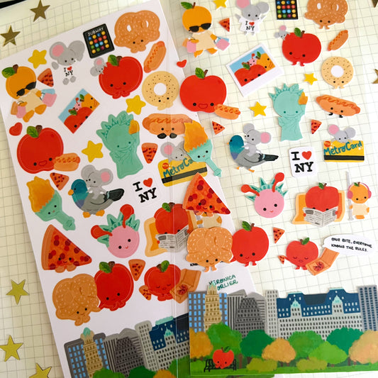 New York Big Apple Sticker Sheet