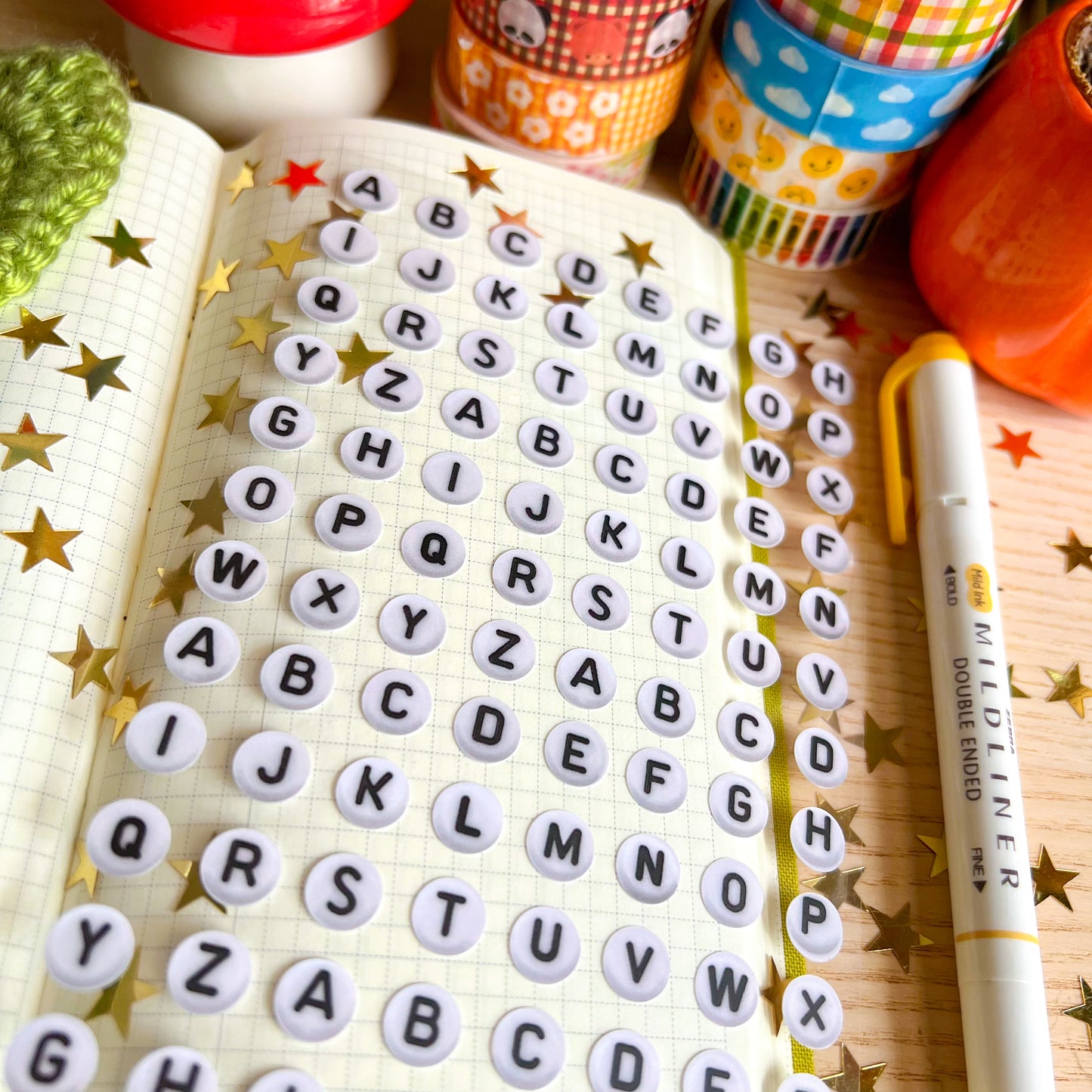 Bead Alphabet Sticker Sheet