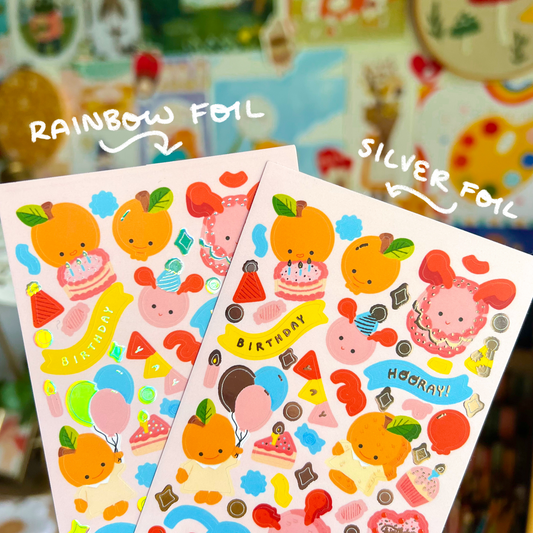 Holographic Birthday Sticker Sheet