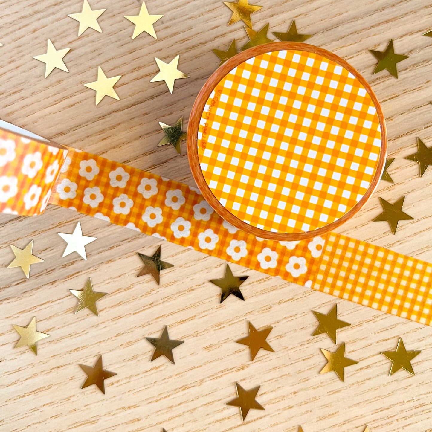 Yellow Daisy Plaid Washi Tape