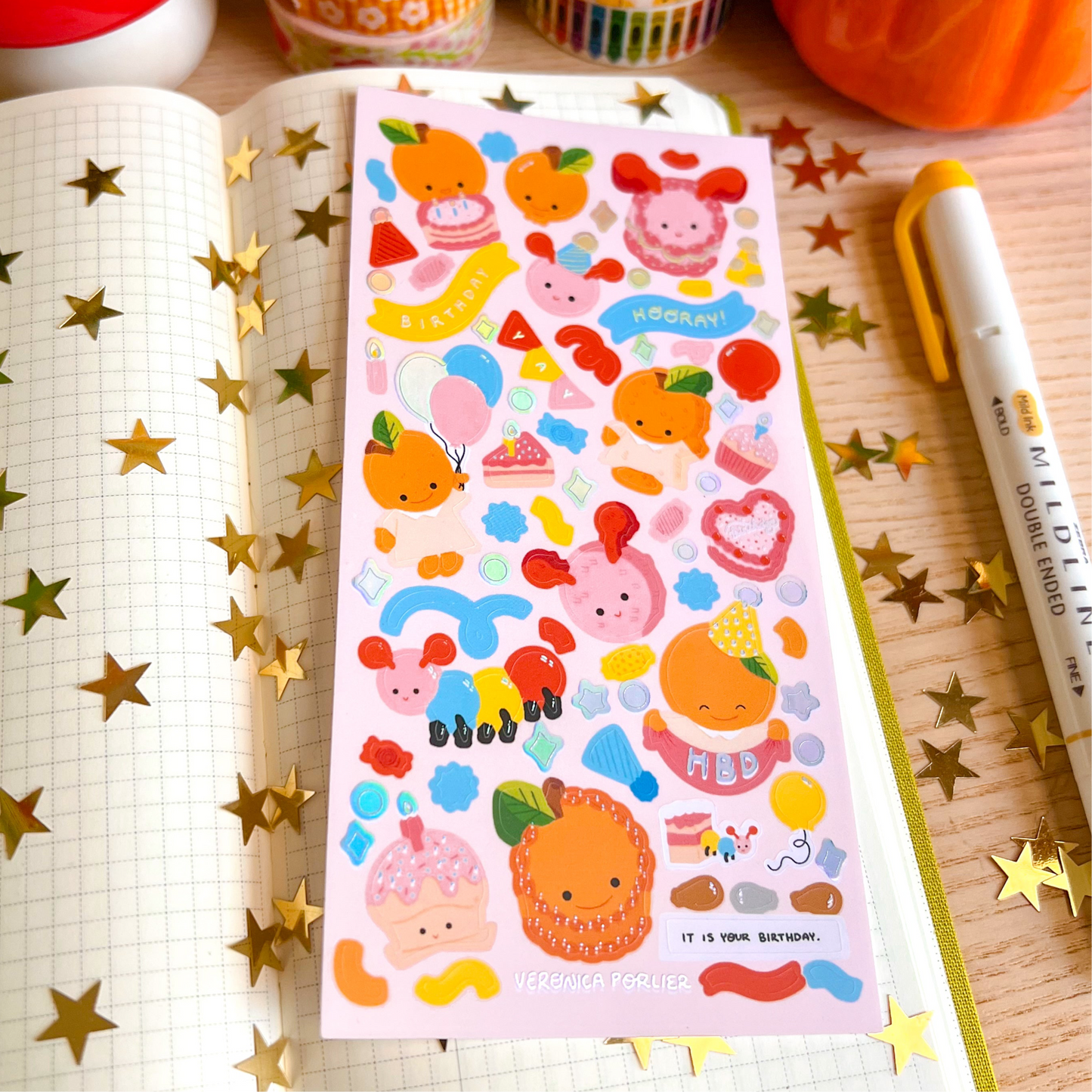 Holographic Birthday Sticker Sheet