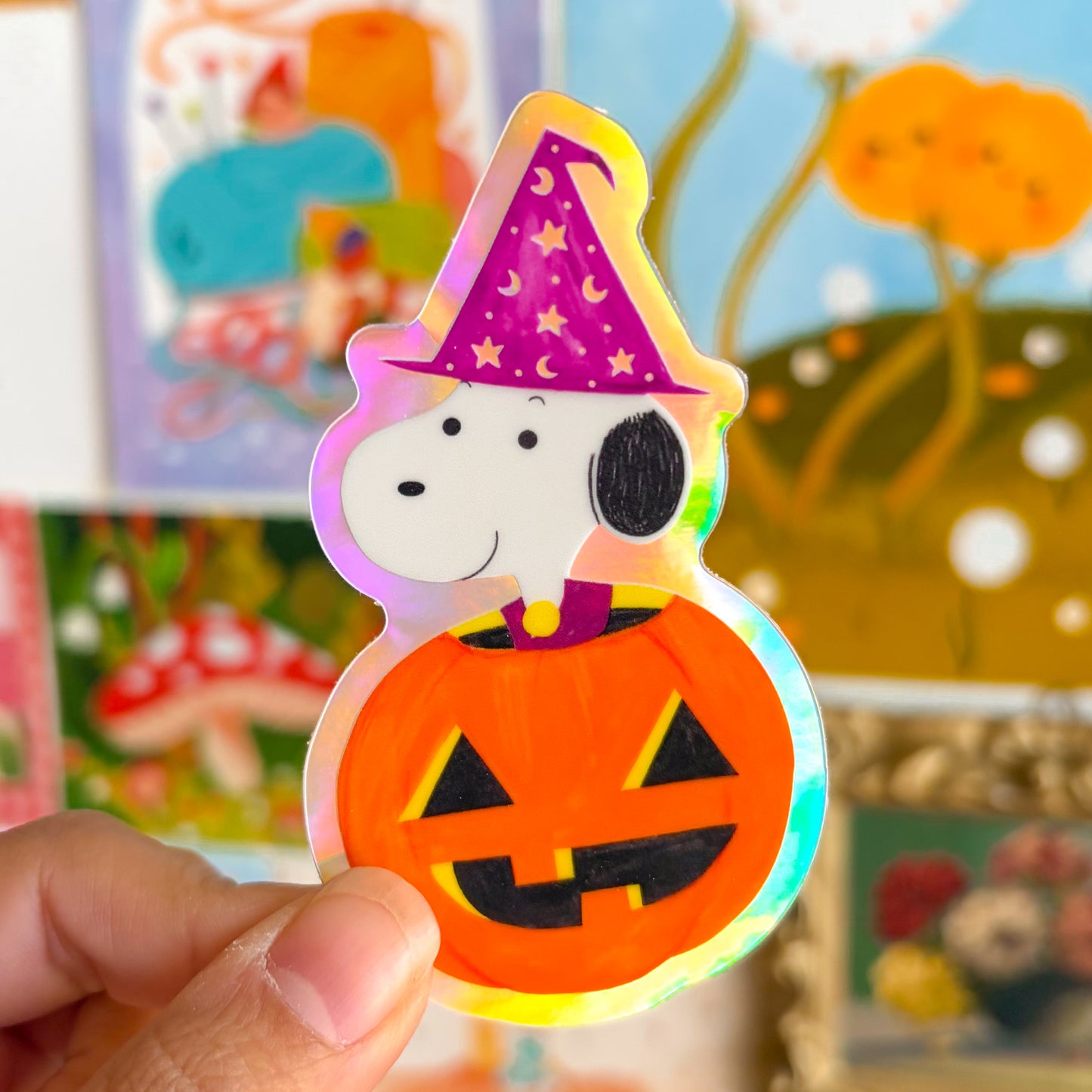 Spooky Snoopy Holographic Sticker