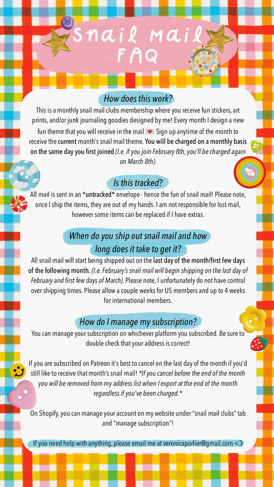 Busy Bug’s Snail Mail Clubs