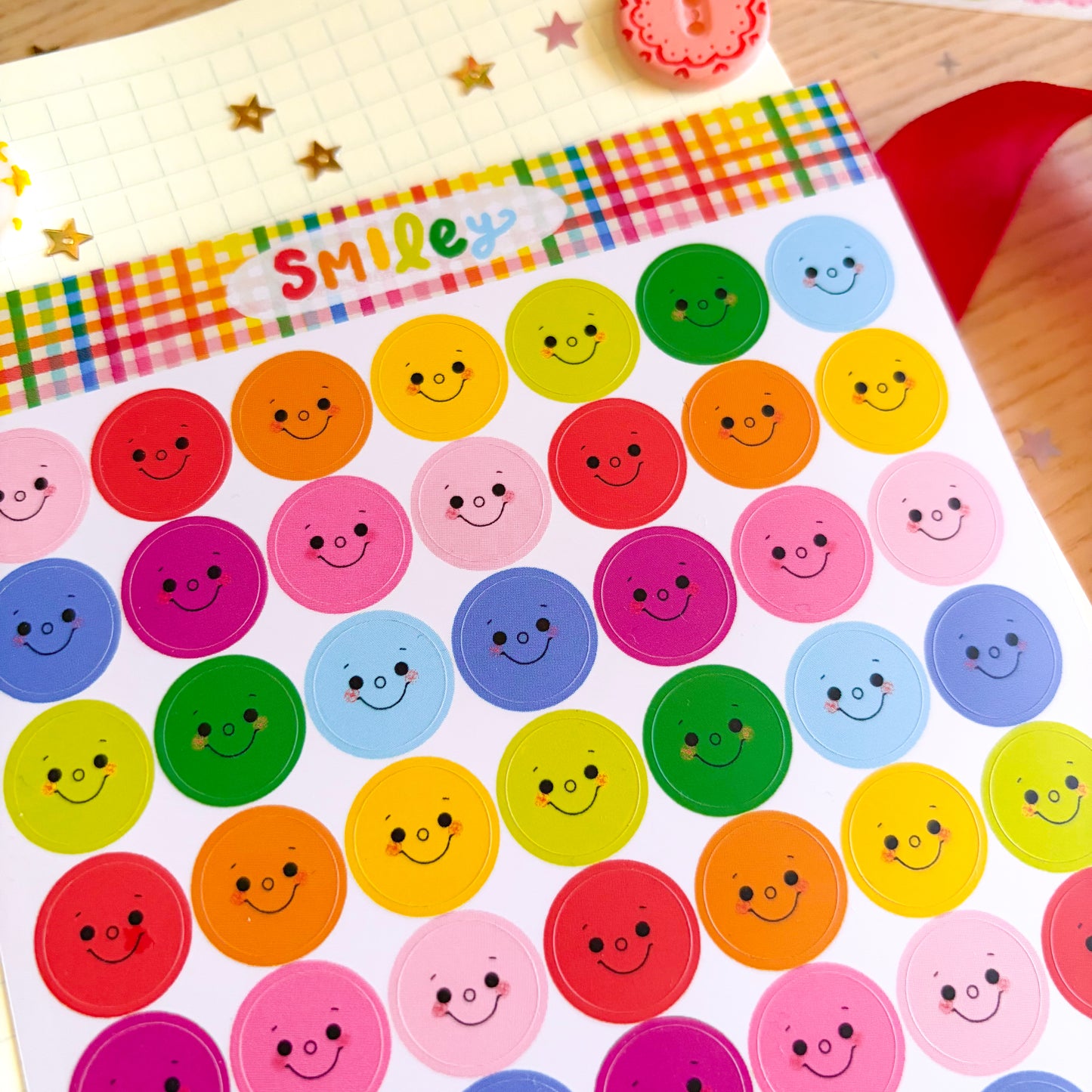 Rainbow Smiley Faces Sticker Sheet