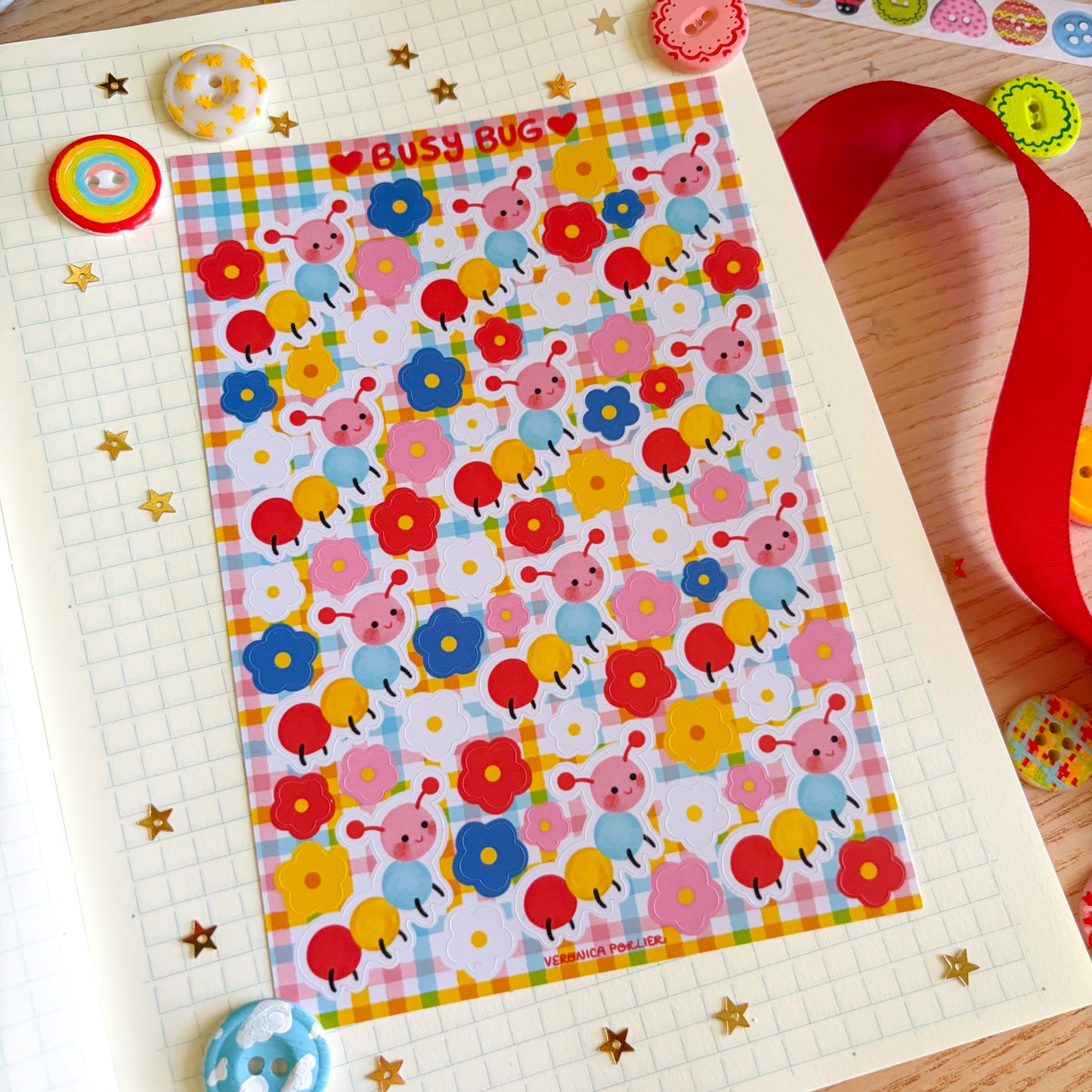 Busy Bug Sticker Sheet