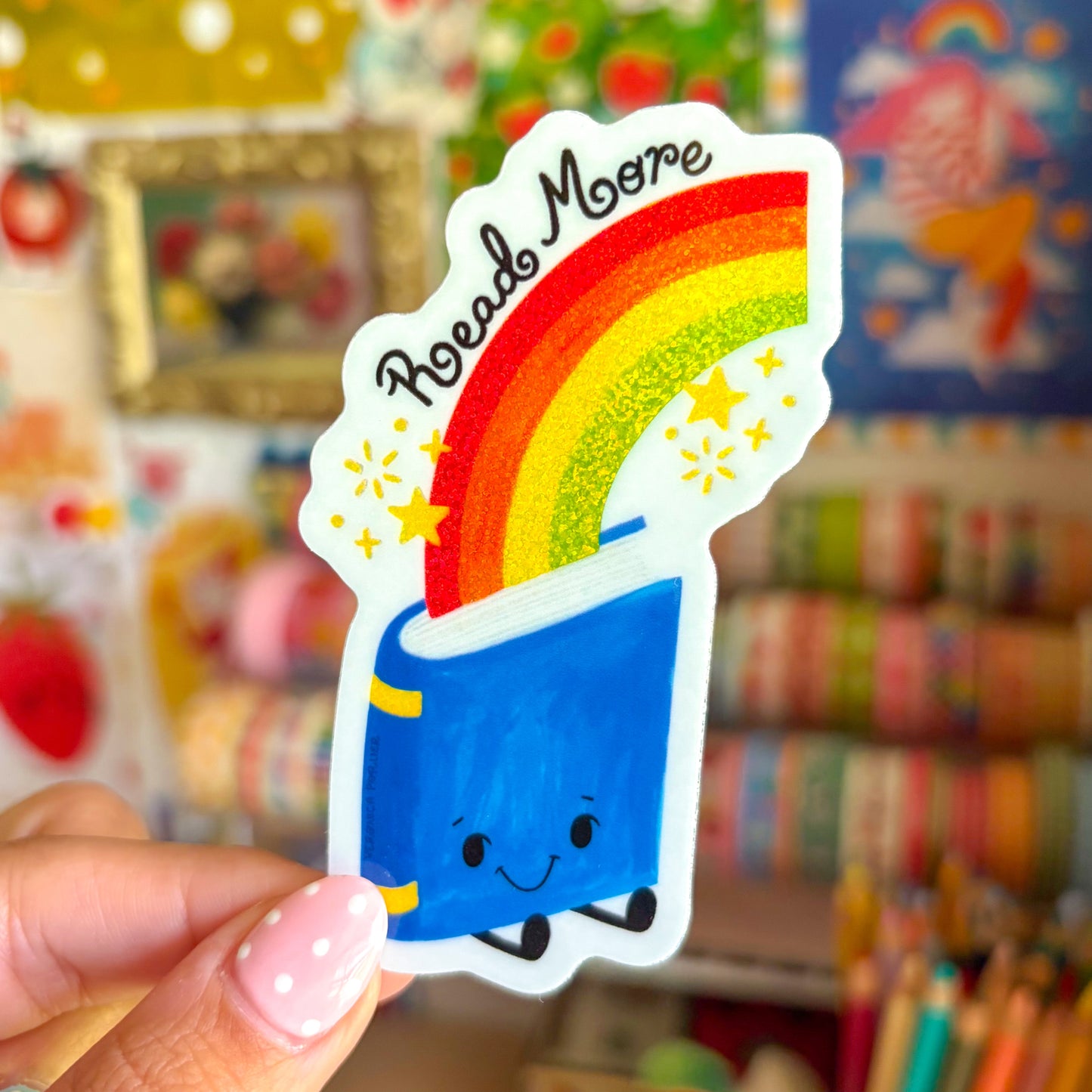 Read More Glitter Sticker