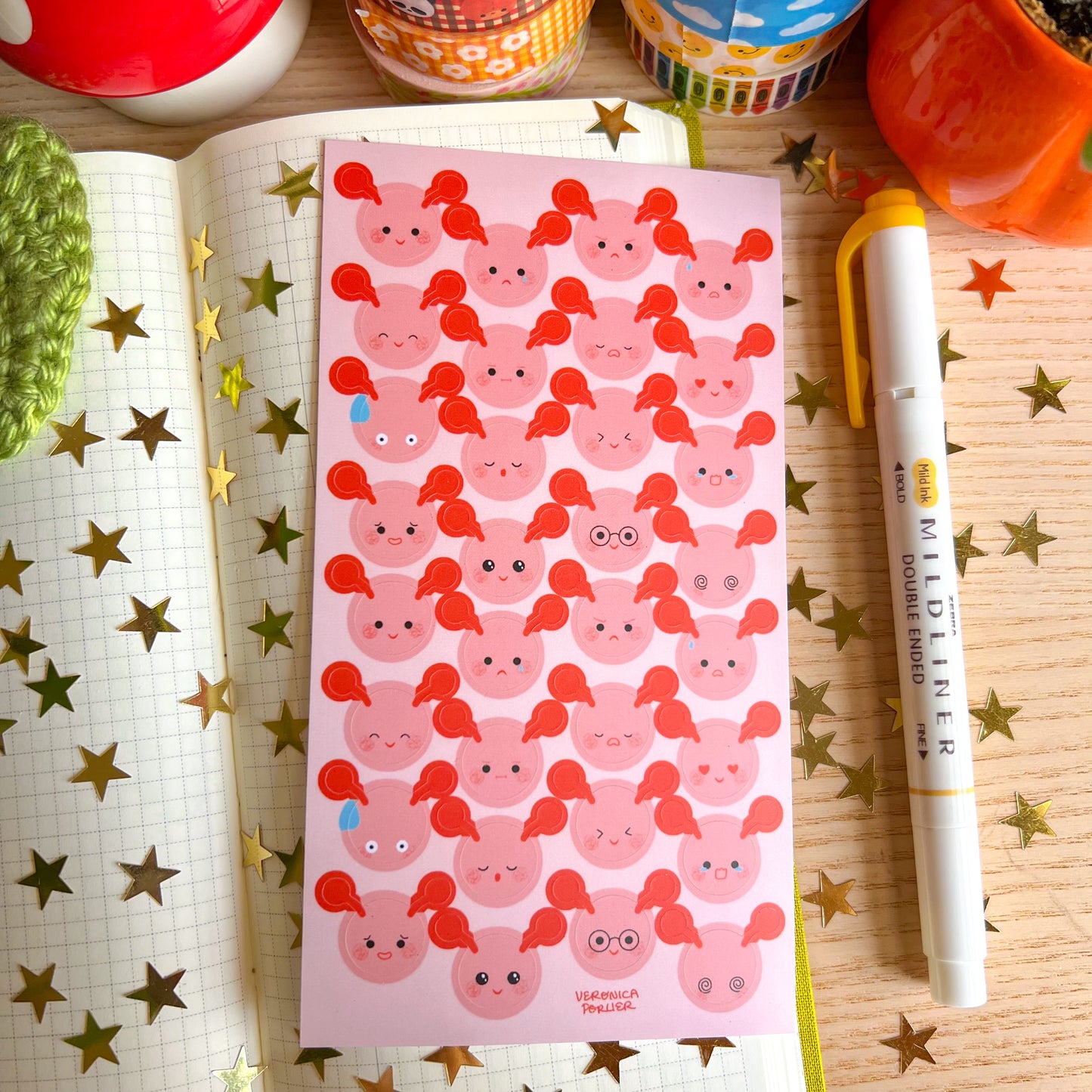 Busy Bug Emotions Planner Sticker Sheet (Set of 2)