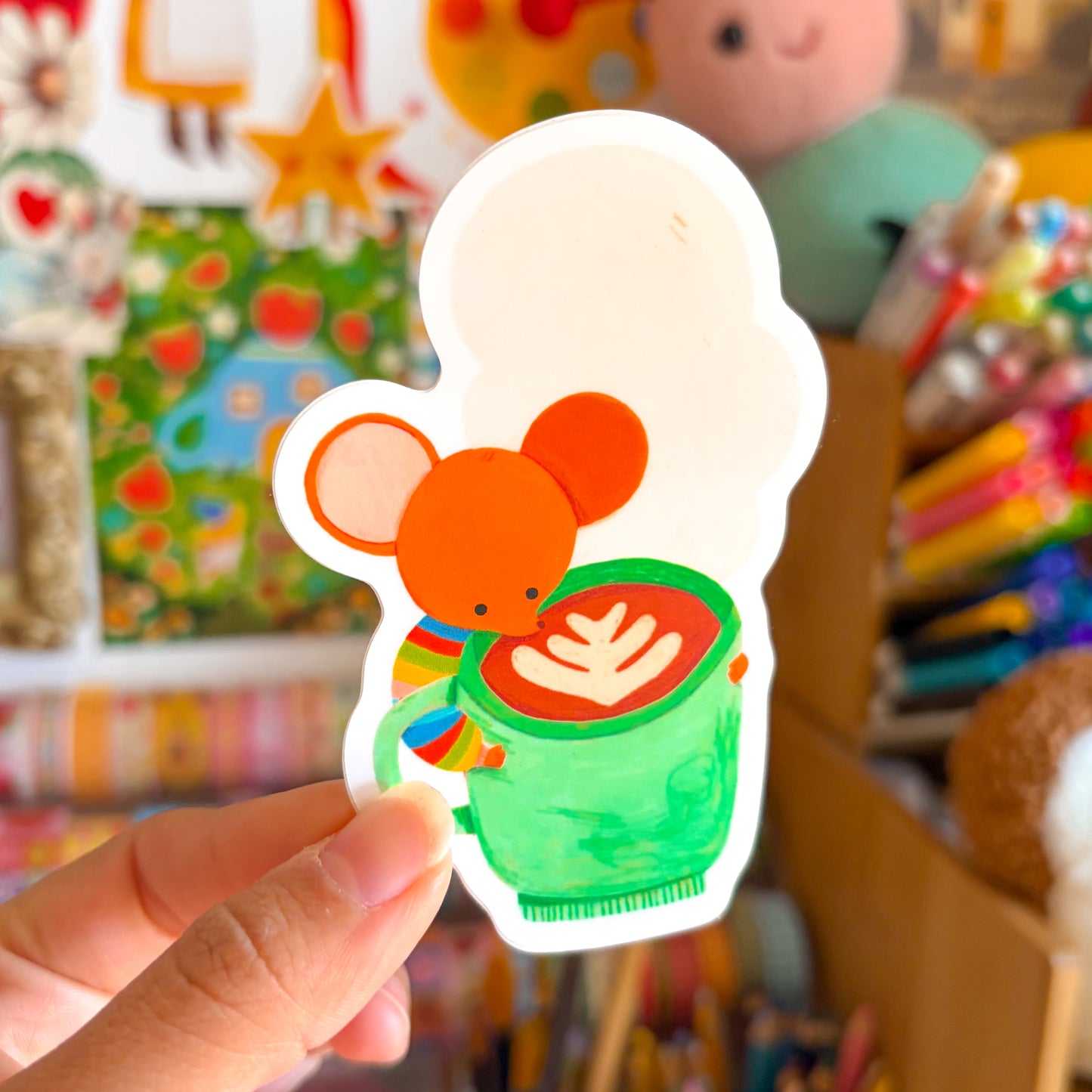A Mouse and His Hot Coco Sticker