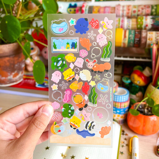 Holographic Ocean Sticker Sheet