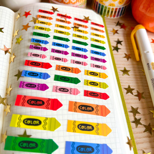 Crayon Deco Sticker Sheet