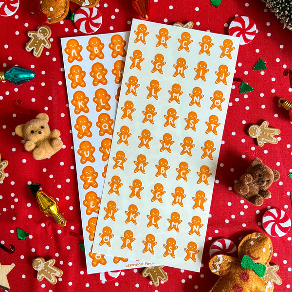 Gingerbreadman Alphabet Stickers