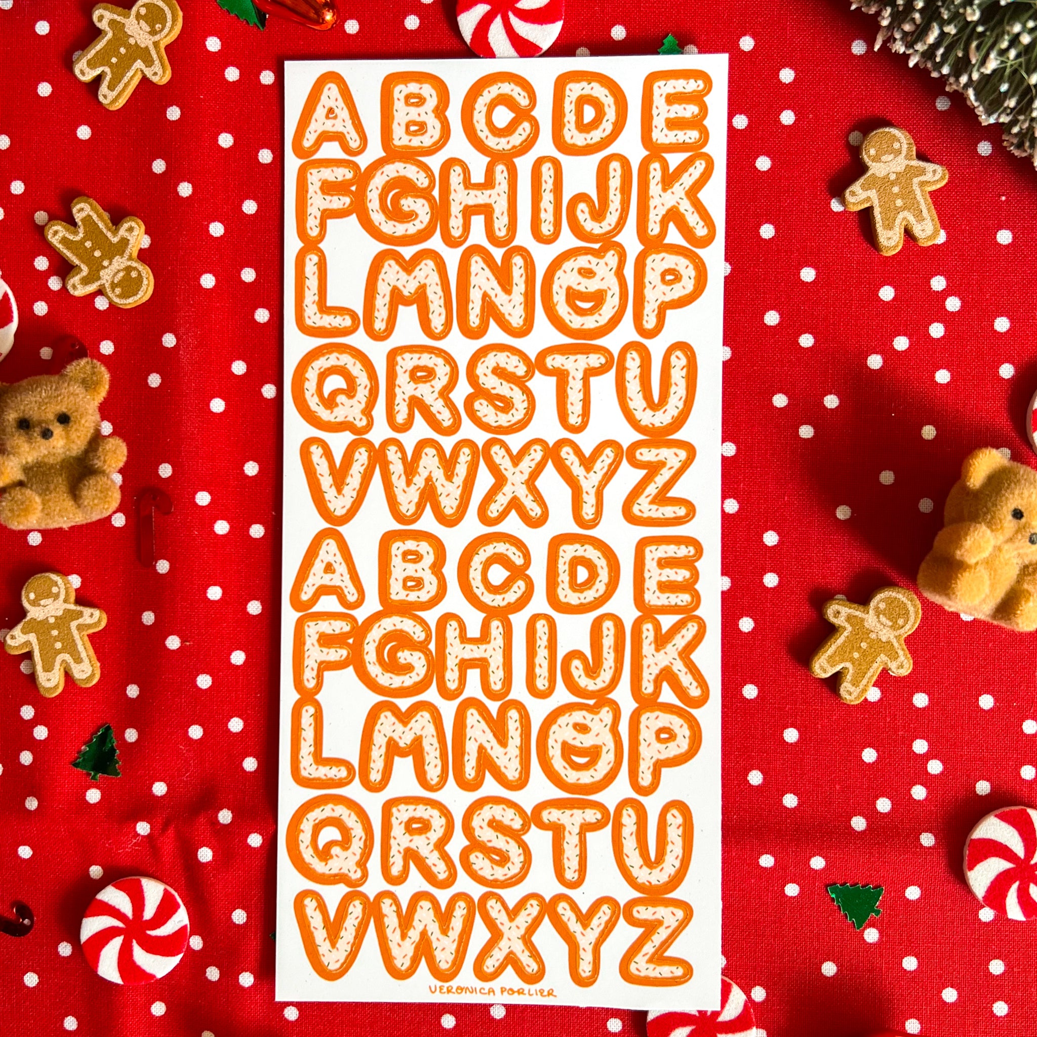 Sugar Cookie Alphabet Sticker Sheet