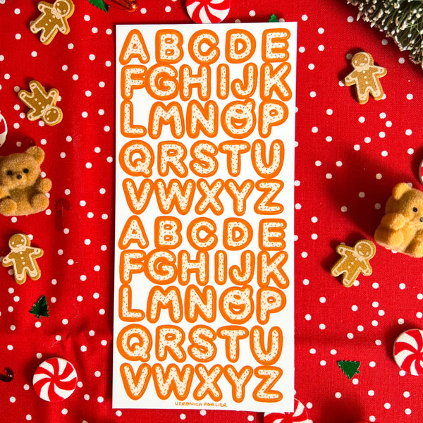 Sugar Cookie Alphabet Sticker Sheet