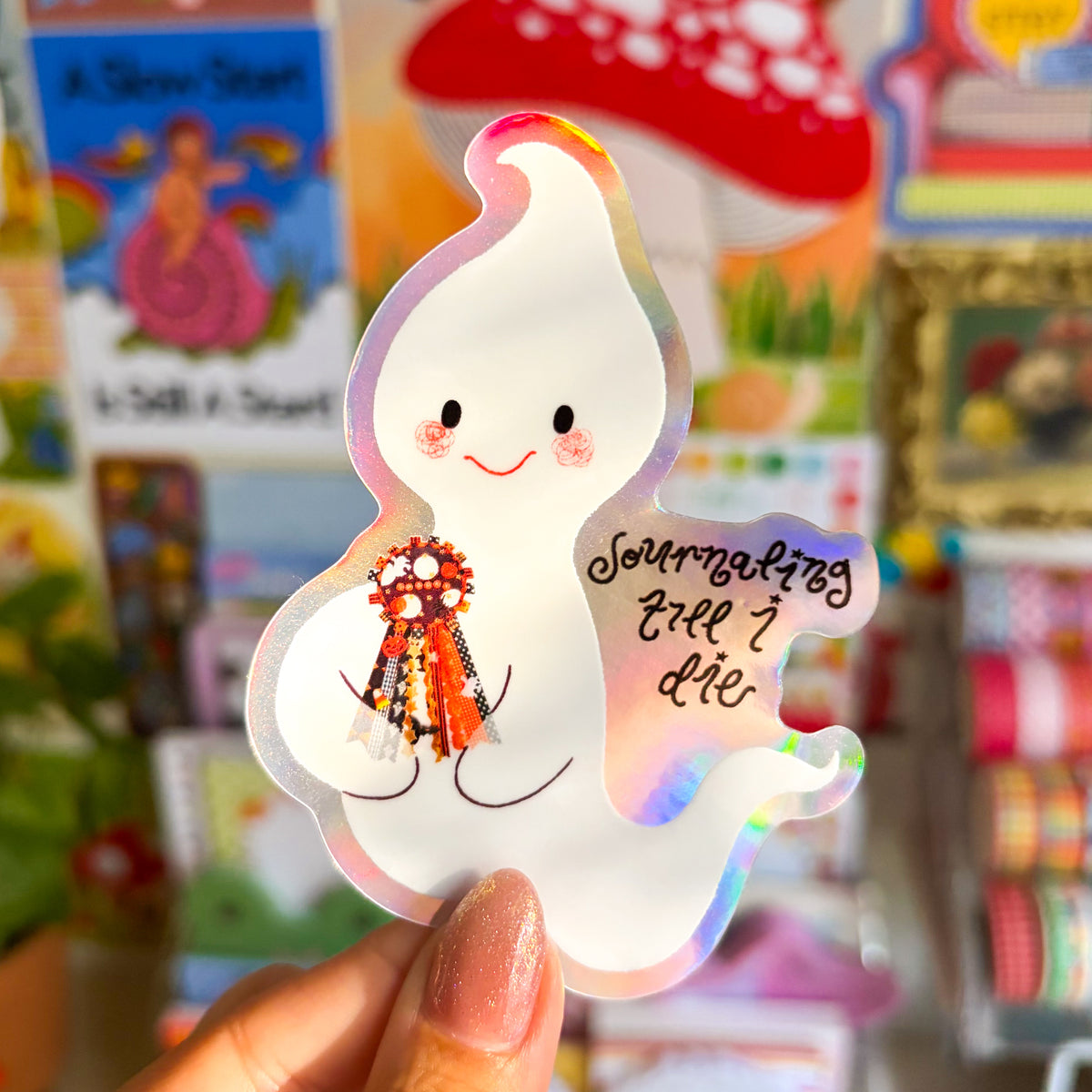 Journaling ‘Till I Die Holographic Sticker