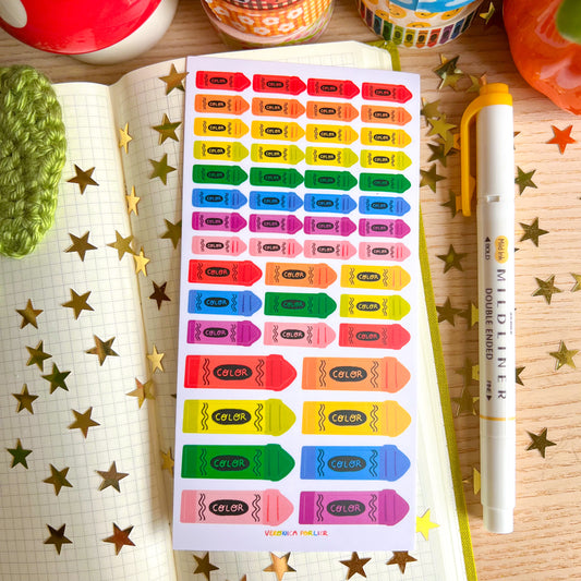 Crayon Deco Sticker Sheet