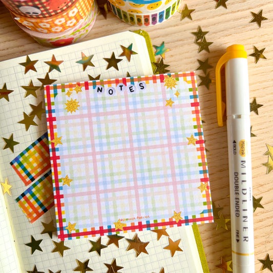 Rainbow Plaid Notepad