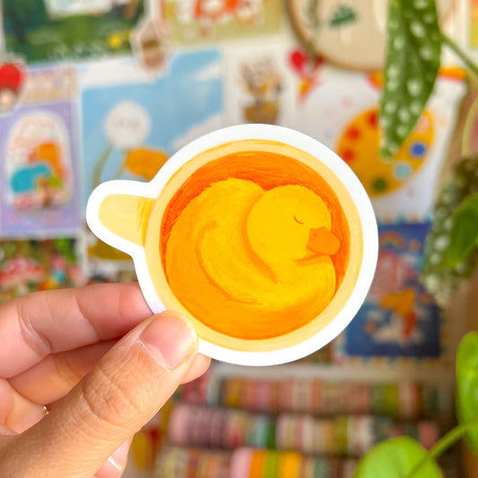 Sleeping Duckie Sticker