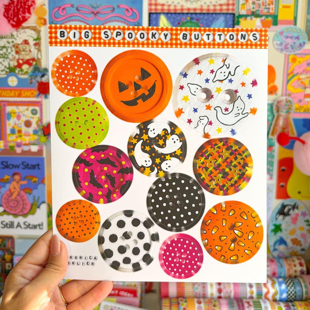 BIG Spooky Buttons Sticker Sheet
