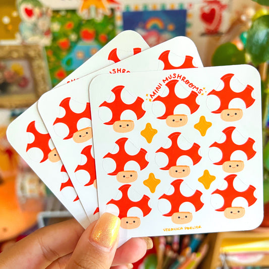 Mini Mushrooms Sticker Sheet