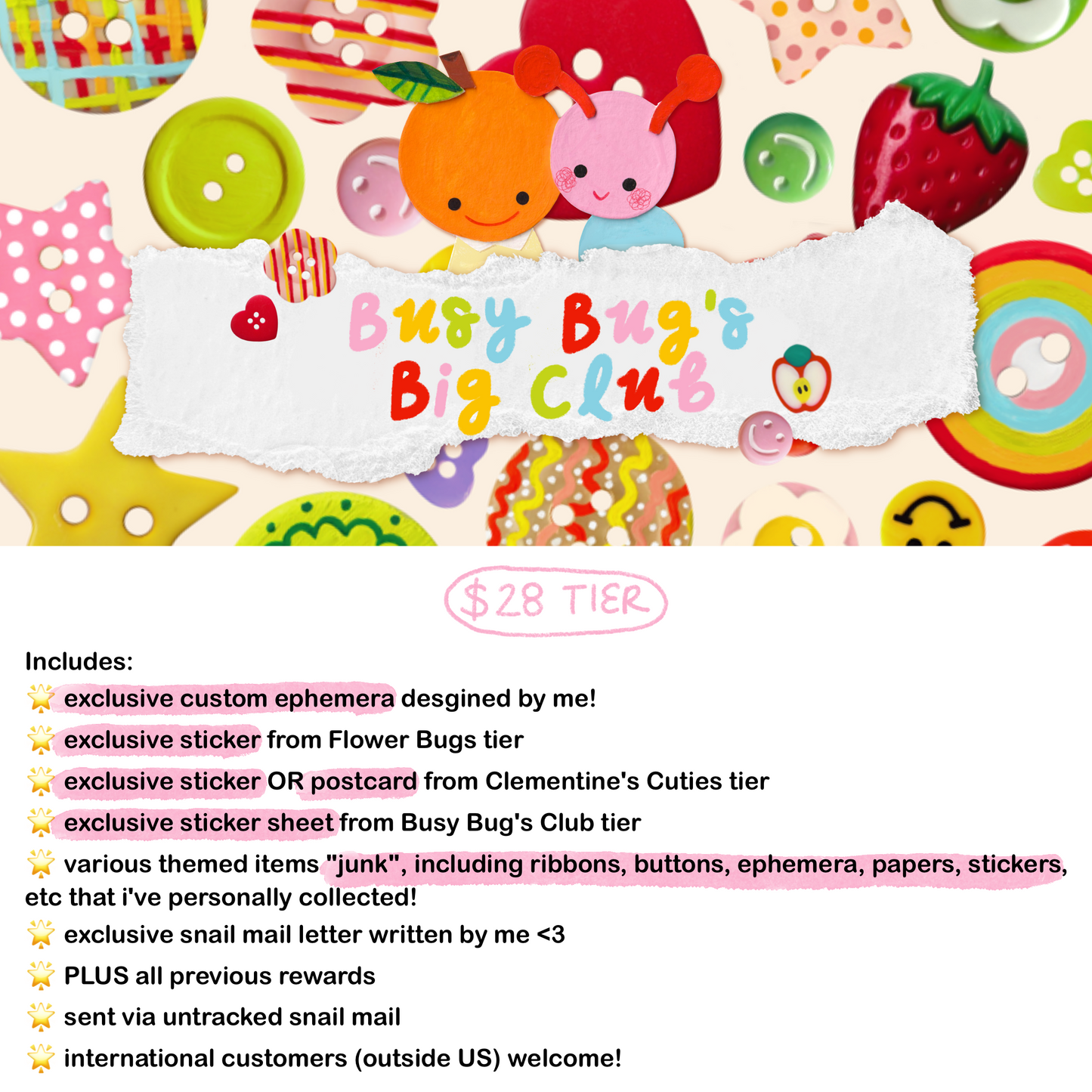 Busy Bug’s Snail Mail Clubs