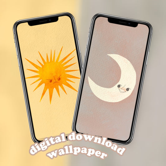 Annoyed Sun & Happy Moon Wallpapers