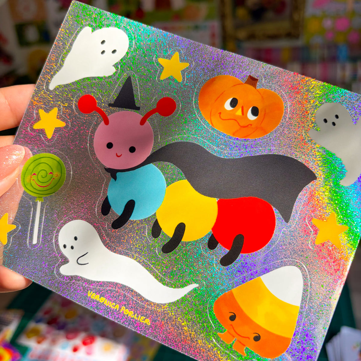 Busy Bug's Halloween Glitter Sticker Sheet