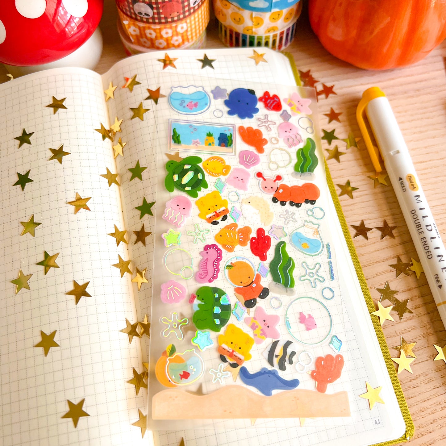 Holographic Ocean Sticker Sheet