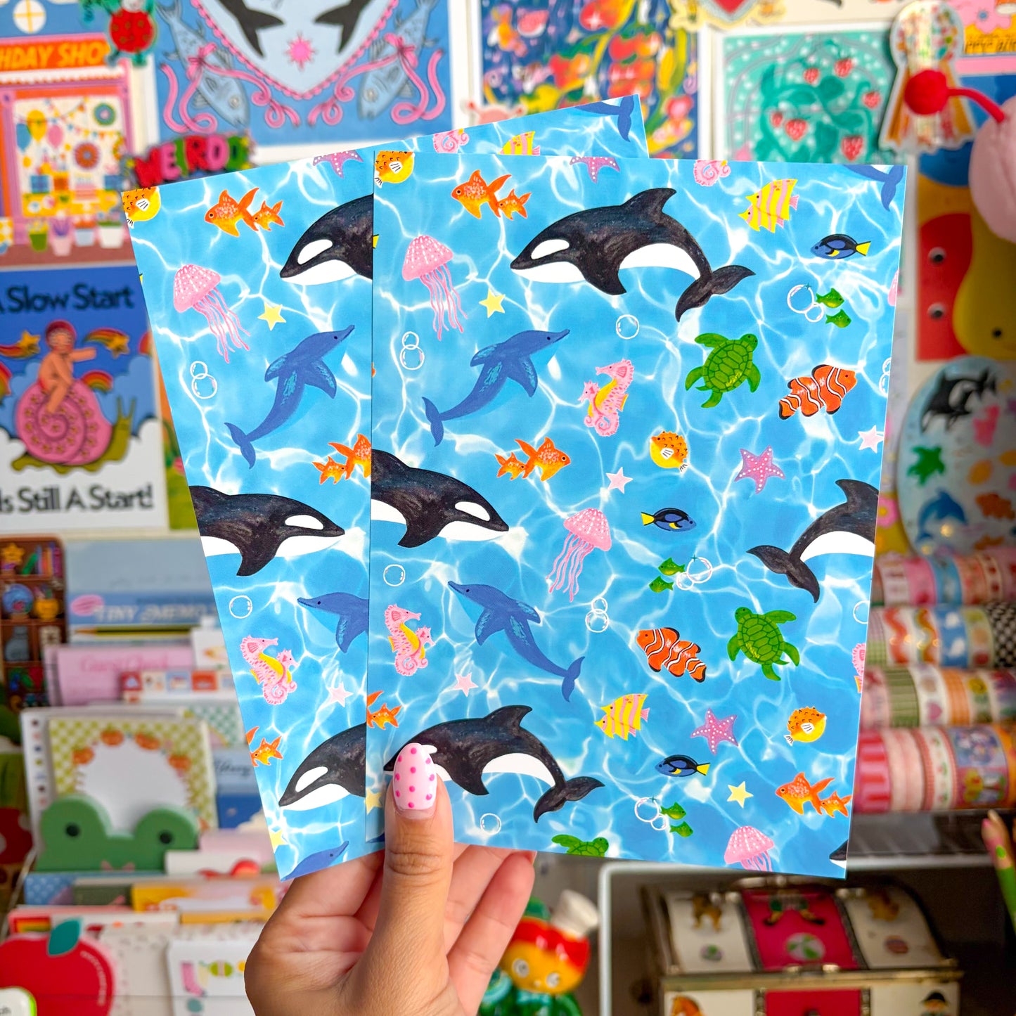 Sea Life Scrapbook Sheet (Set of 3)