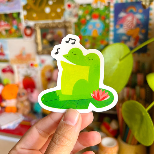 Singing Frog Sticker