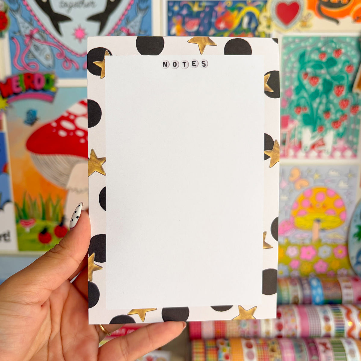 Black Polka Dot Notepad