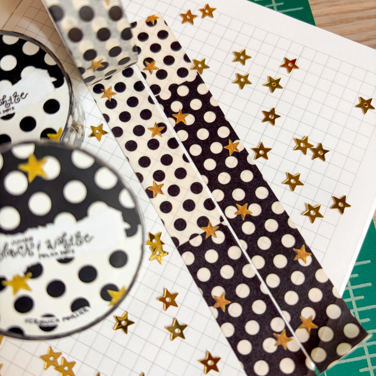 Jumbo Black & White Polka Dots Washi Tape