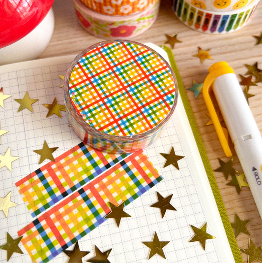 Rainbow Plaid Washi Tape