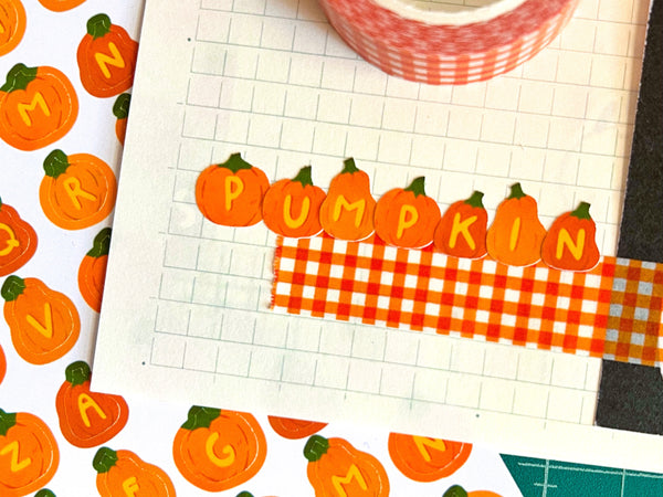 Pumpkin Alphabet Sticker Sheet