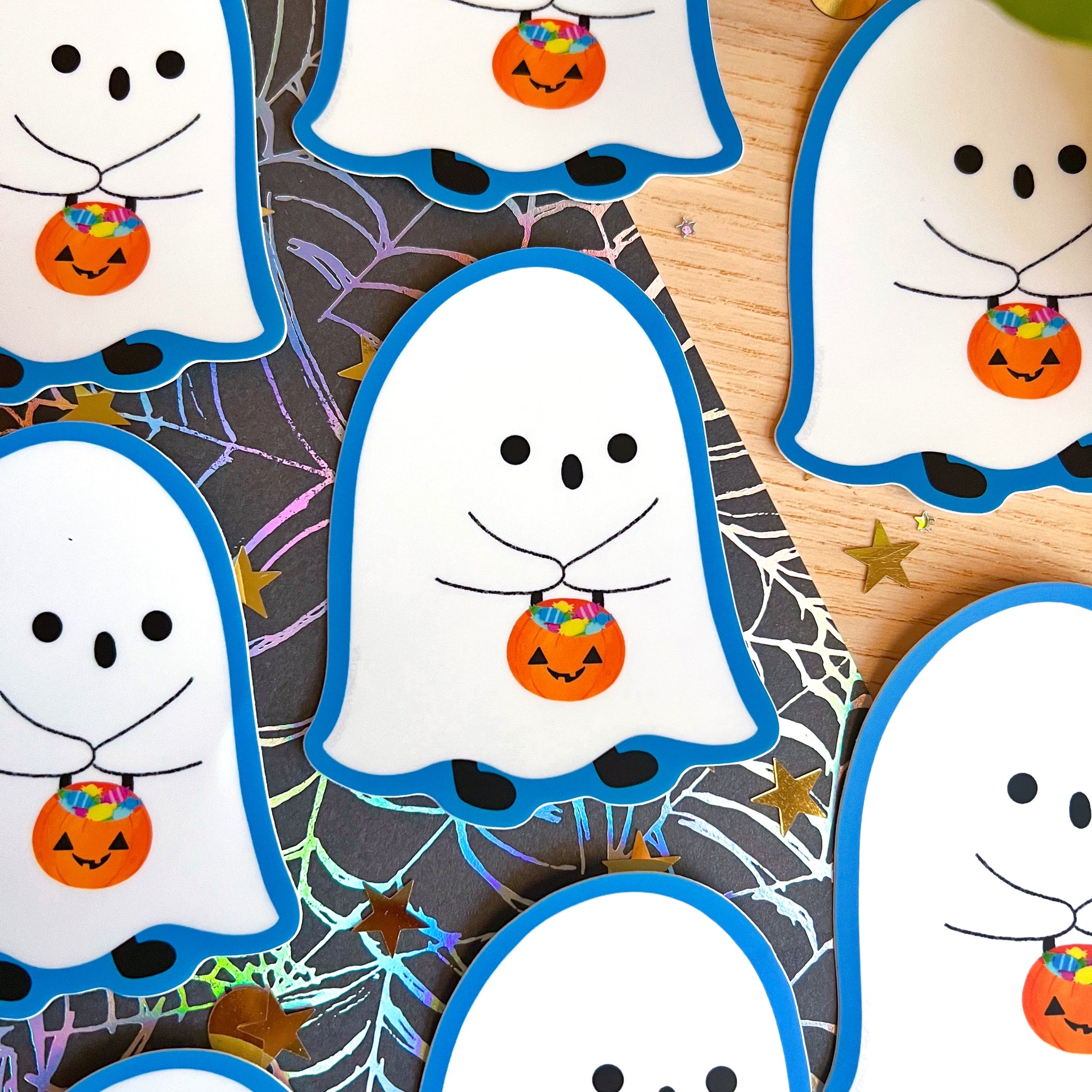 Trick or Treating Ghost Sticker