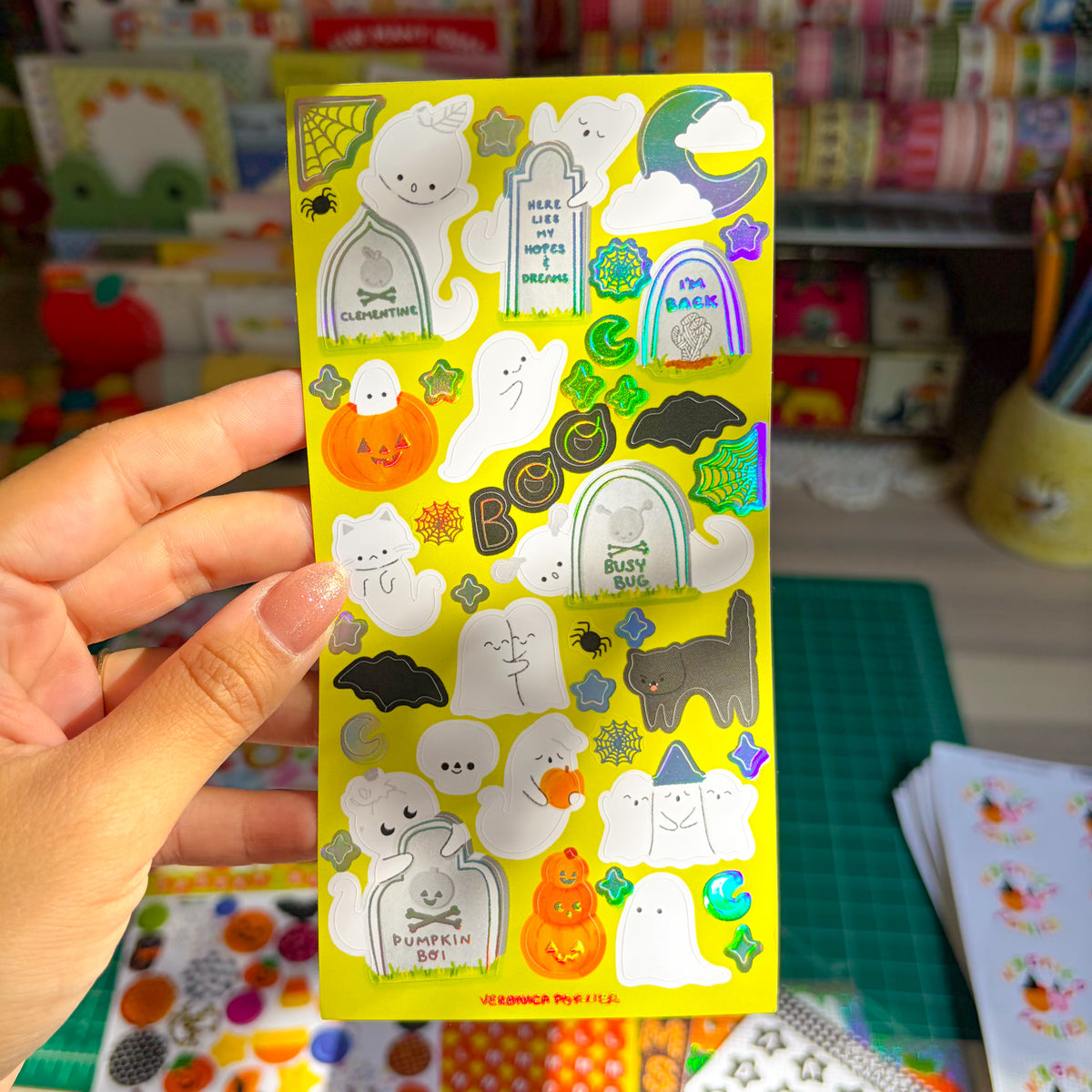 Holographic Ghost Graveyard Sticker Sheet