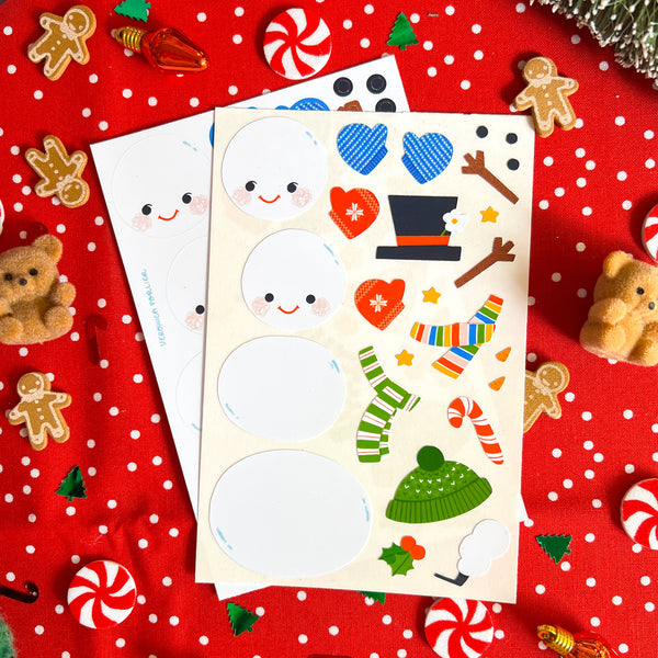 Decorate a Snowman Sticker Sheet