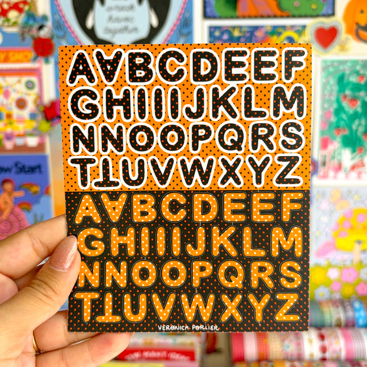 Halloween Polka Dot Alphabet Sticker Sheet