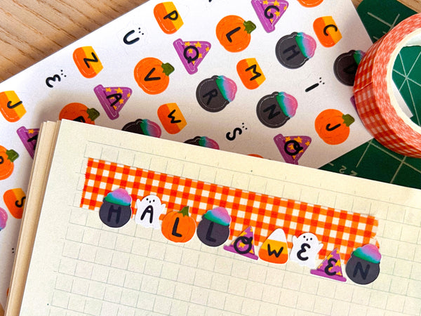 Halloween Mix Alphabet Sticker Sheet