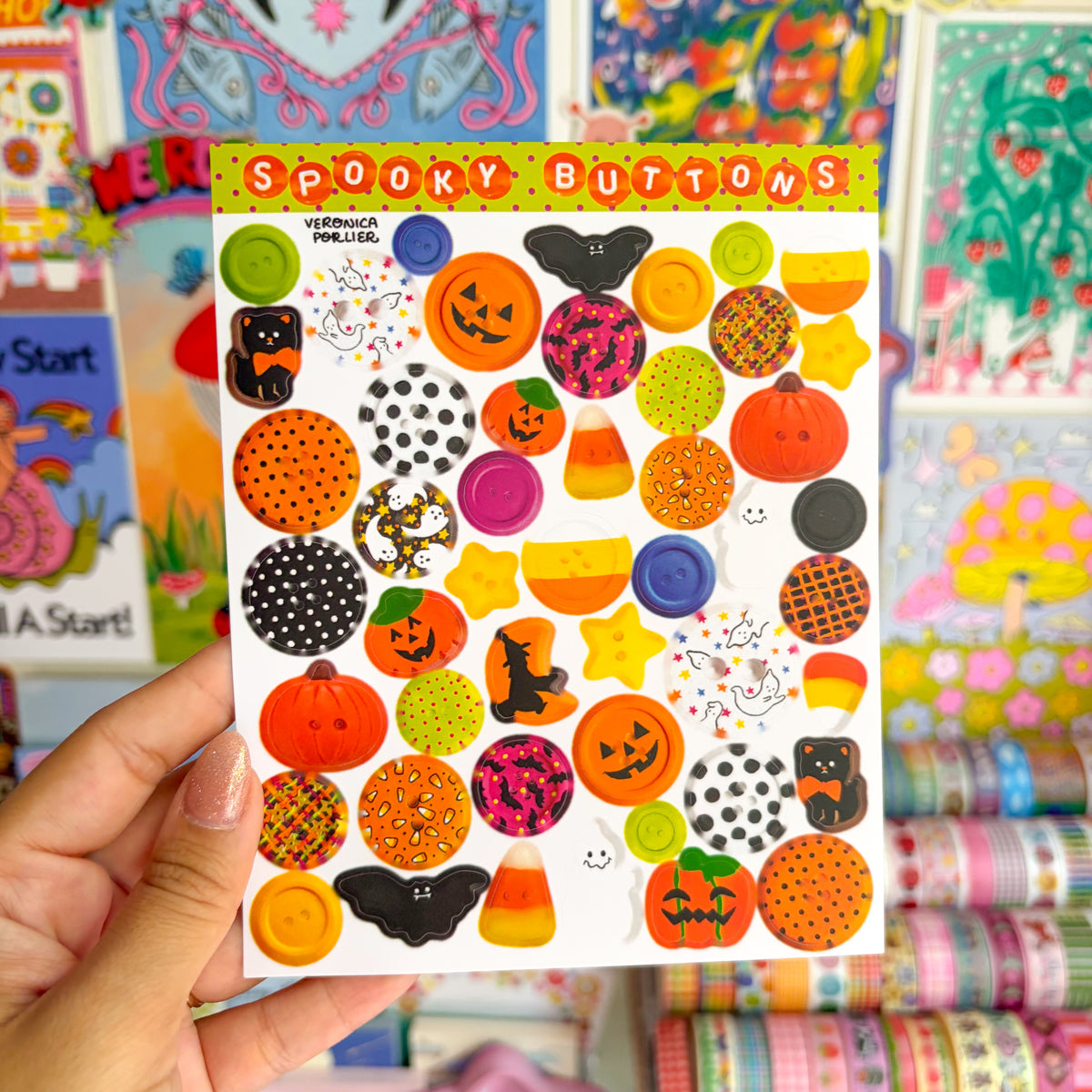 Spooky Buttons Sticker Sheet