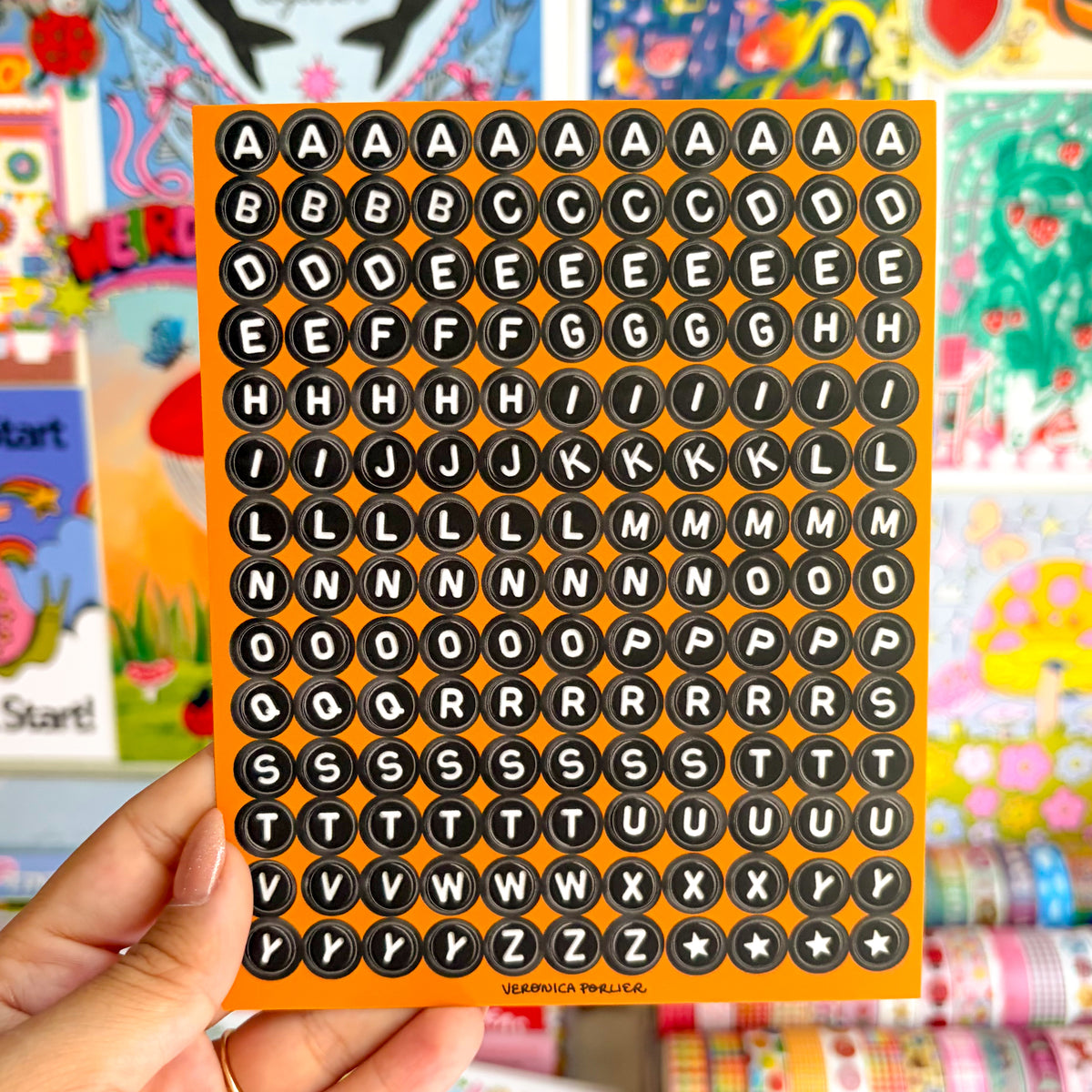 Black Letter Beads Sticker Sheet
