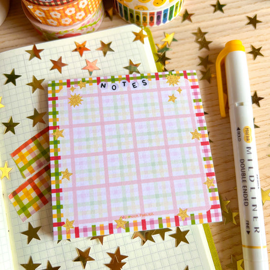 Pink Plaid Notepad