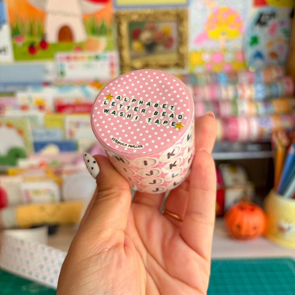 Alphabet Letter Bead Sticker Washi Tape