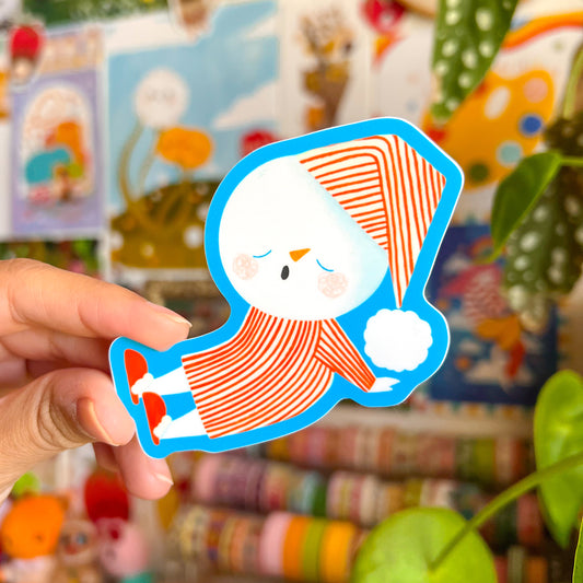 Sleepy Snowman Sticker