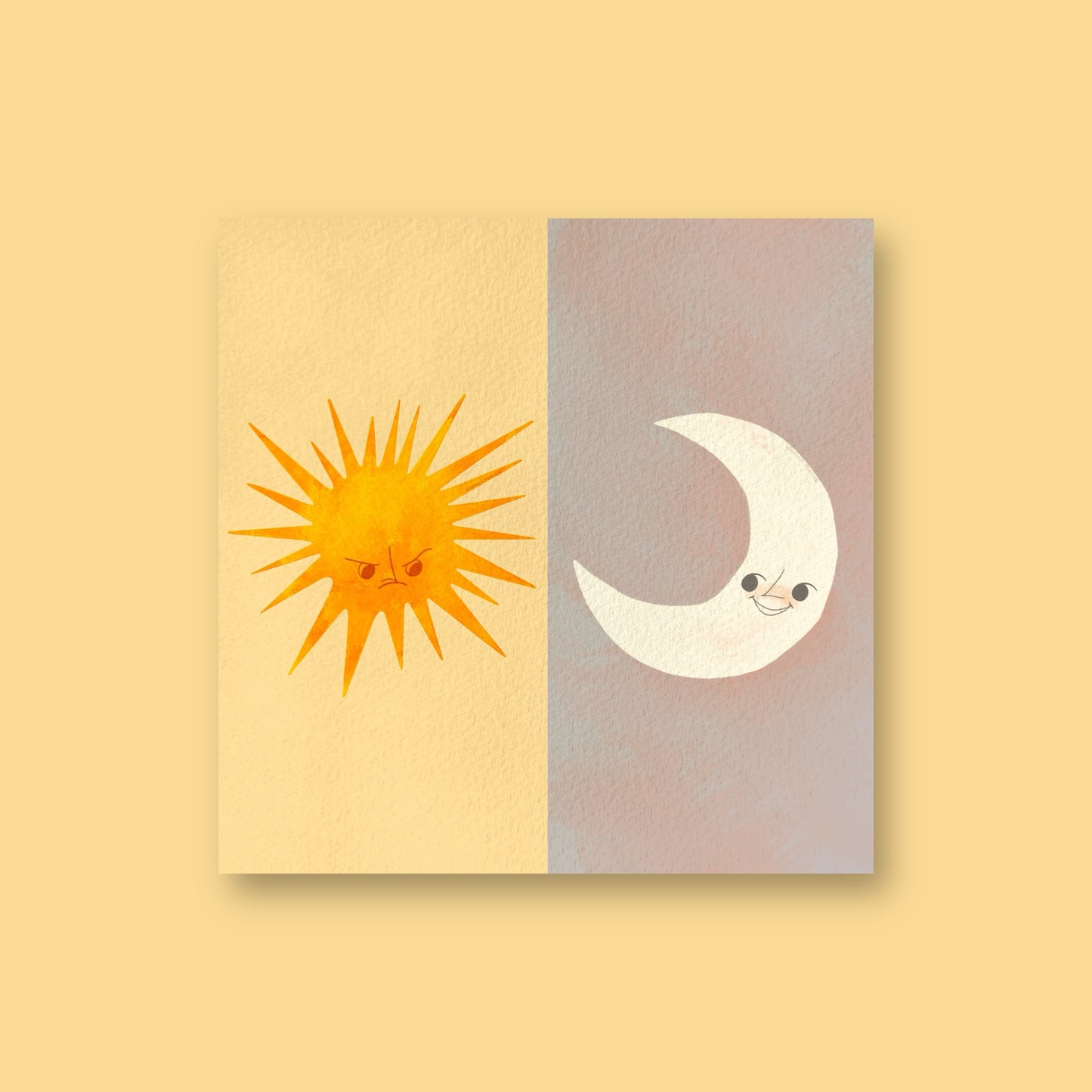 Annoyed Sun & Happy Moon Art Print