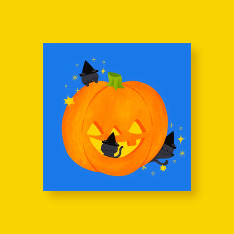 Pumpkin Cats Print