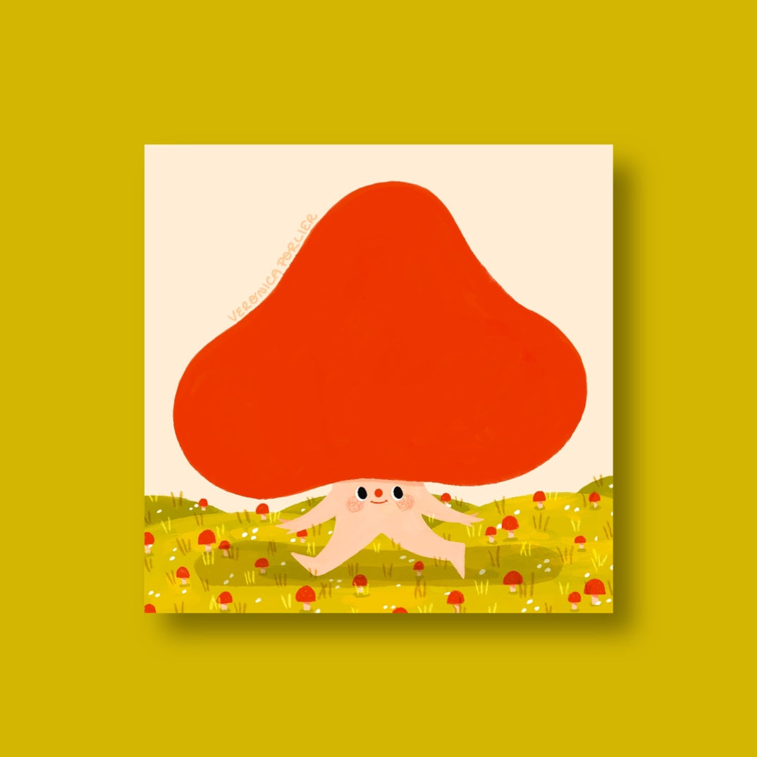 Big Head Mushroom Print