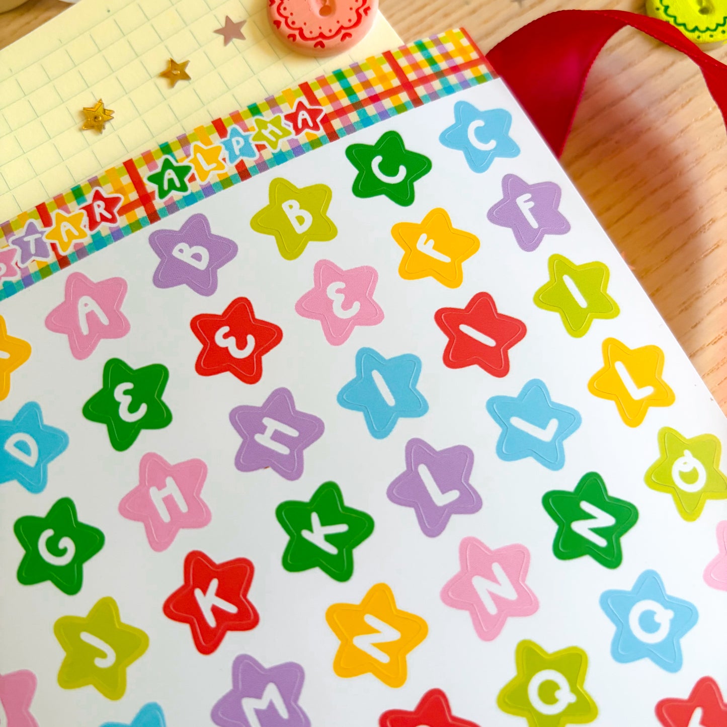 Star Alphabet Sticker Sheet