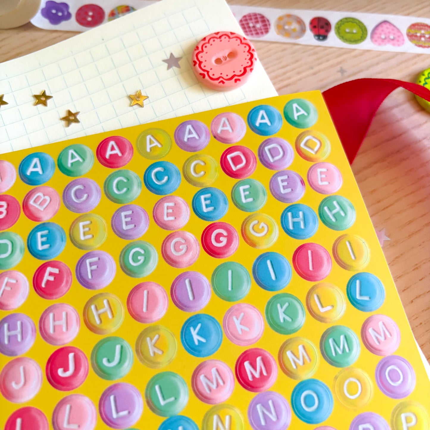 Colorful Beads Alphabet Sticker Sheet