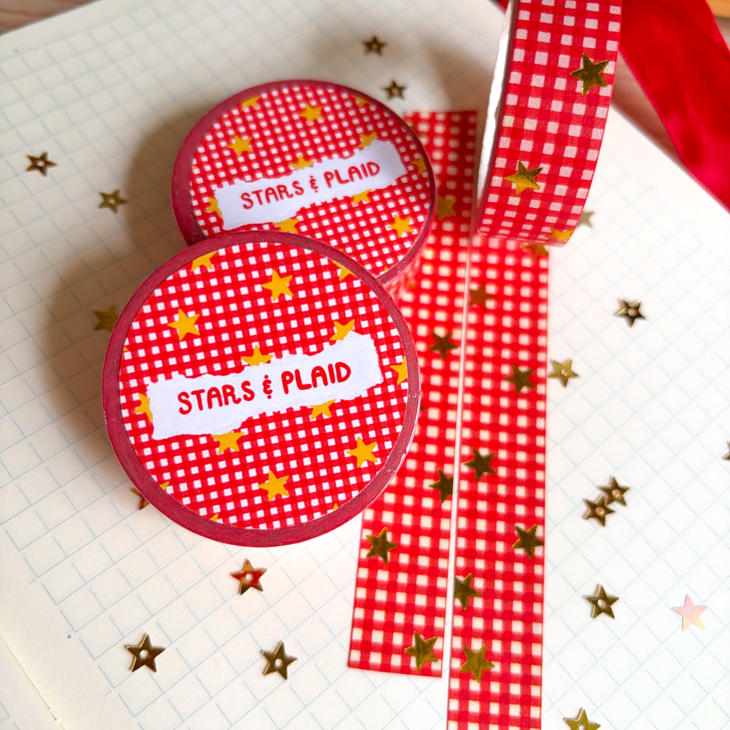 Stars & Plaid Foil Washi Tape