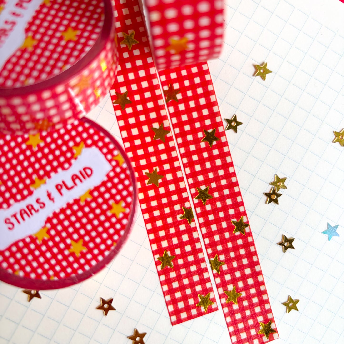Stars & Plaid Foil Washi Tape